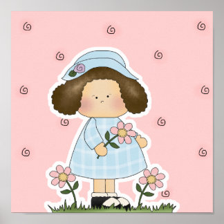 Daisies Cute Flower Spring Girl Poster