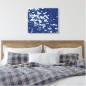 Daisies - Cyanotype-effect Canvas Afdruk (Insitu (Slaapkamer))
