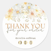 Daisies Dank u Klassieke Ronde Sticker (Voorkant)