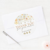 Daisies Dank u Klassieke Ronde Sticker (Envelop)