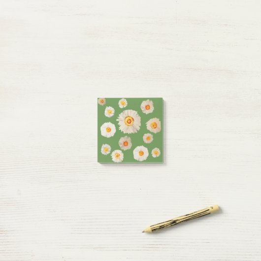 Daisies Dessin Post-it® Notes, motif facile (Sur un bureau)