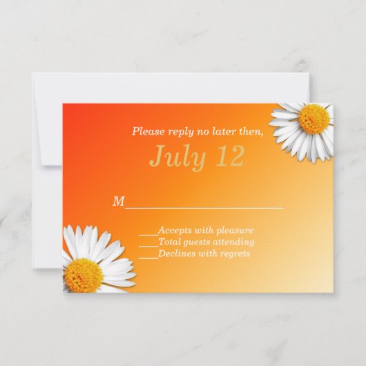 Daisies d'été Mariage Carte RSVP (Devant)