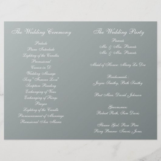 Daisies d'été Programme de mariage plié (Dos)