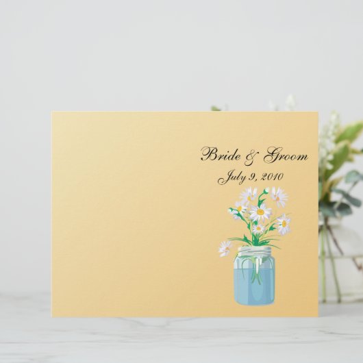 Daisies d'été Programme de mariage plié (Debout devant)