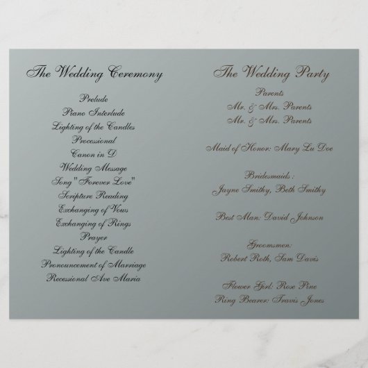 Daisies d'été Programme de mariage plié (Dos)