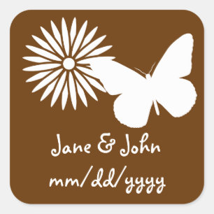 Daisies en Butterflies in Chocolate Sticker