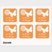 Daisies en Butterflies in Oranje Sticker (Vel)
