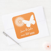 Daisies en Butterflies in Oranje Sticker (Envelop)