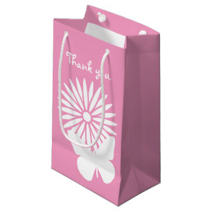Daisies en Butterflies in Petal Pink Gift Bag Klein Cadeauzakje