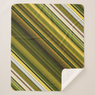 Daisies en Goldenrod Groene en Gele Streep Sherpa Deken