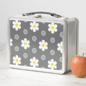 Daisies en Gray and White Polka Dots (In situ)