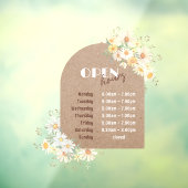 Daisies en Kraft Paper Arch Openingstijden Raamsticker (Vel 3)