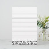 Daisies en Leaves Floral Art Lond Stationery Briefpapier (Staand voorkant)