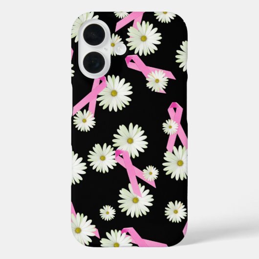 Daisies en Pink Ribbons Hoesje-Mate iPhone Case (Achterkant)