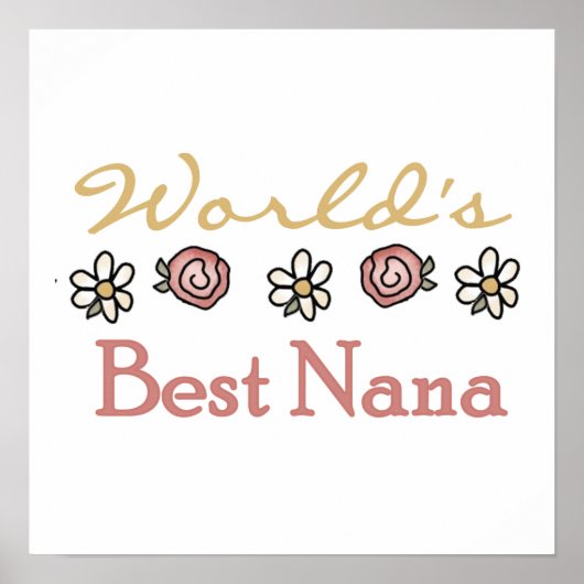 Daisies en Rozen Beste Nana Cadeaus Poster (Voorkant)