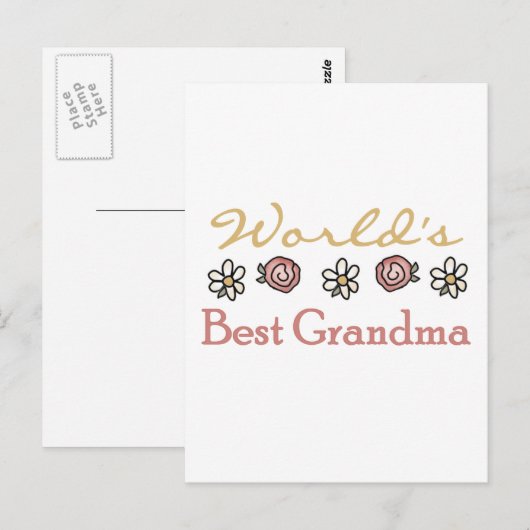 Daisies en Rozen Wereld Beste Oma Briefkaart (Voorkant / Achterkant)