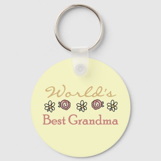 Daisies en Rozen Wereld Beste Oma Sleutelhanger (Voorkant)