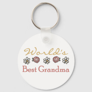 Daisies en Rozen Wereld Beste Oma Sleutelhanger