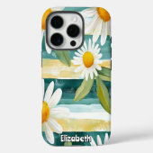 Daisies en schilderachtige strepen Case-Mate iPhone case (Achterkant)