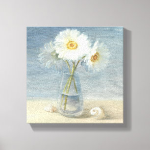 Daisies en Shells Canvas Afdruk