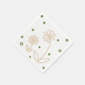 Daisies en Stippen 2 - Wit, Zand en Palmgroen Servet (Hoek)