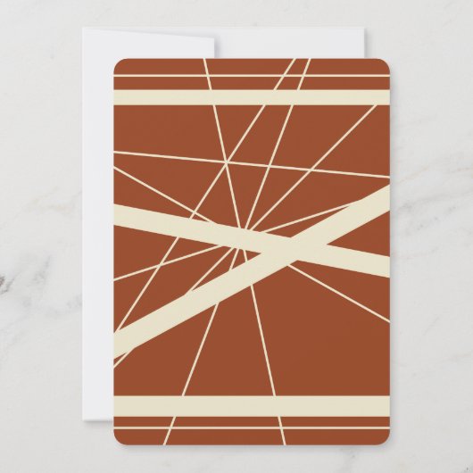 Daisies en strepen roesten moderne bruiloft uitnod kaart (Achterkant)