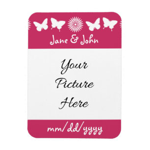 Daisies en Vlinders in Frambozenmagneet Magneet