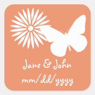 Daisies en Vlinders in Koraal Sticker