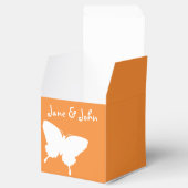 Daisies en Vlinders in Oranje Favor Box Bedankdoosjes (Geopend)