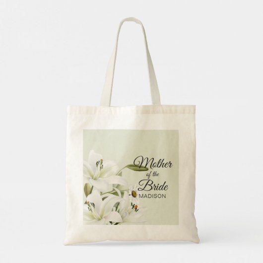 Daisies en White Lilies Light Green Background Tote Bag (Achterkant)