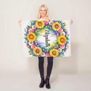 Daisies en Wildflowers Meisje Baby shower Gift Fleece Deken