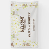 Daisies Floral bienvenue à notre mariage Bannière (Vertical)