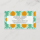 Daisies Floral Cutouts Pattern Professional Visitekaartje (Achterkant)