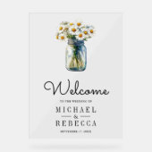 Daisies Floral Mason Jar Wedding Welcome (Recto)