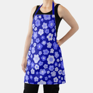 Daisies Floral Spring Unique Blue Bold Retro Schort
