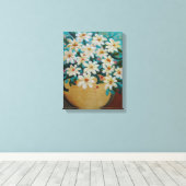 Daisies flower arrangement canvas afdruk (Insitu (Houten vloer))