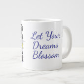 Daisies flower Let your dream blossom mug Extra Grote Beker (Voorkant rechts)