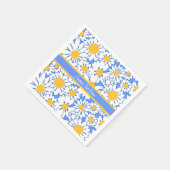 Daisies Flowers Blue White Floral Servet (Hoek)