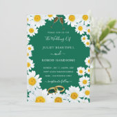 Daisies Framed Fresh Colors Wedding Invitation (Staand voorkant)