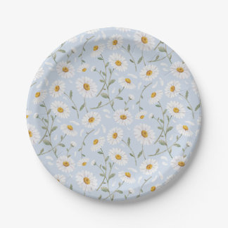 Daisies (Gainsboro) - Waterverf bloemmotief Papieren Bordje