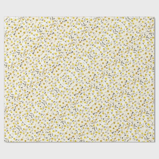 Daisies Geel Wit Bloemen Natuur Sjabloon Cadeaupapier (Vlak)