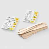 Daisies & Gele Zomerbloemen Trouwprogramma Handwaaier (Niet-gemonteerd)