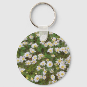 Daisies geplakt in een impressionistische stijl sleutelhanger