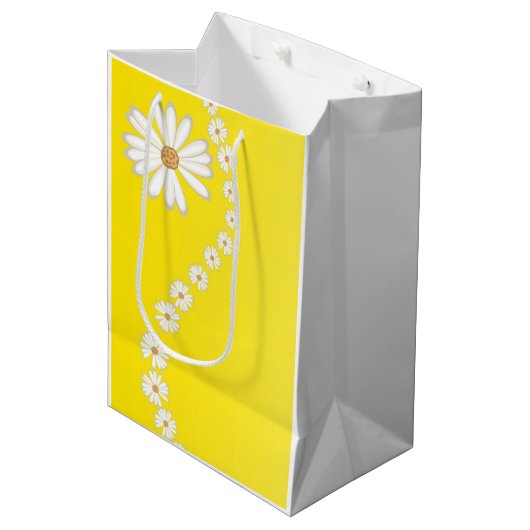 Daisies Gift Bag Medium Cadeauzakje (Voorkant Gekanteld)