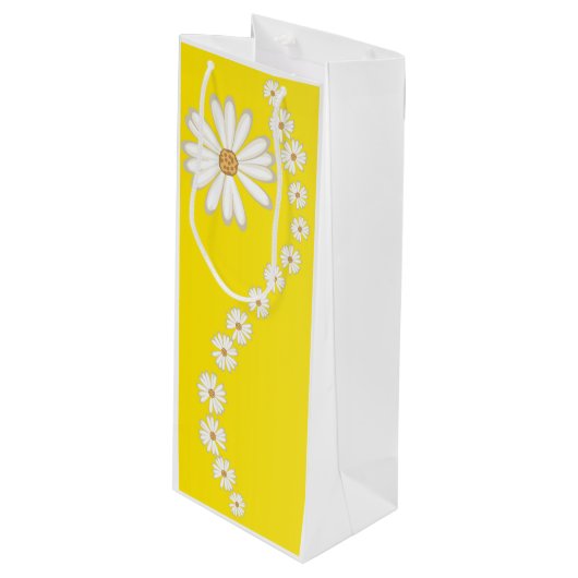 Daisies Gift Bag Wijn Cadeautas (Voorkant Gekanteld)