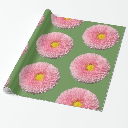 Daisies Glossy Wrapping Paper, 30 in x 6 ft Cadeaupapier (Uitgerold)