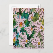 Daisies, groen substraat, abstractie. briefkaart (Voorkant / Achterkant)