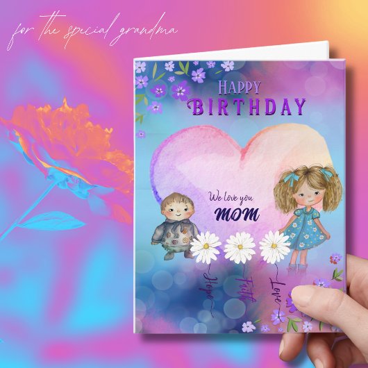 Daisies, Hope Faith Love Carte d'anniversaire de m