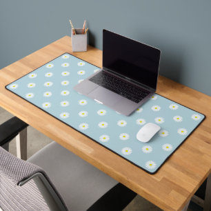 Daisies Illustratief Patroon op Bord Blauw Bureaumat