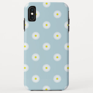 Daisies Illustratief Patroon op Bord Blauw iPhone XS Max Hoesje
